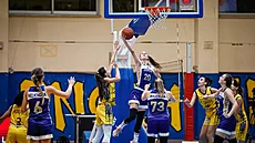 Kate�ina Roko�ová z Chomutova �ní v zápase s AEL Limassol.