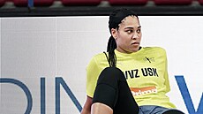 Brionna Jonesová se chystá na zápas USK Praha.