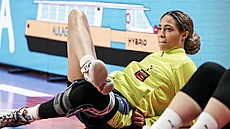 Isabelle Harrisonová ped zápasem USK Praha