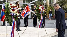 Slovenský prezident Peter Pellegrini spolen s eským velvyslancem na...