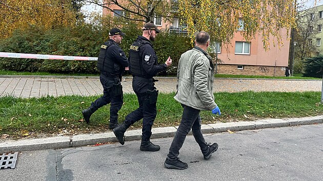 Msto nlezu novorozente v brnnsk itn ulici. (31. jna 2024)