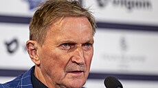 Prezident �eského hokeje Alois Hadamczik na tiskové konferenci k nominaci na...