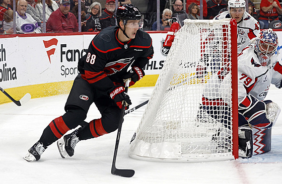 Martin Ne�as z Caroliny za brankou Washingtonu.