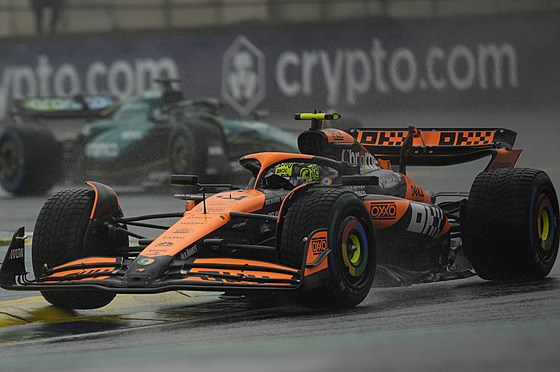 Lando Norris z McLarenu b�hem kvalifikace na Velkou cenu Sao Paula.