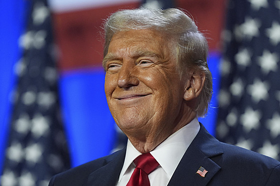 Donald Trump pi svém prvním projevu po prezidentských volbách. (6. listopadu...