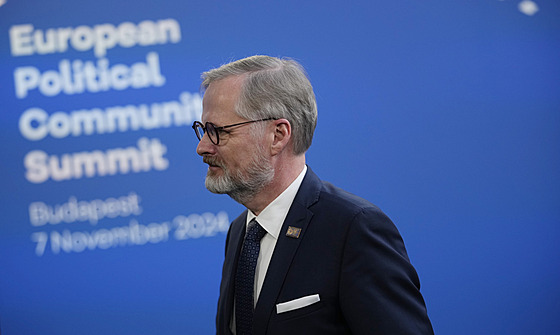 �eský premiér Petr Fiala na summitu EU v Budape�ti. (7. listopadu 2024)