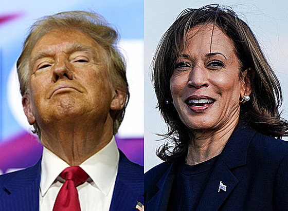 Zleva: Donald Trump, Kamala Harrisová