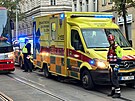 Tramvaj v Jen ulici srazila dva chodce. (1. listopadu 2024)