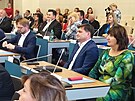 Konc hejtman Martin ervek z ODS na ustavujcm jednn zastupitelstva...
