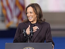 Viceprezidentka USA Kamala Harrisová v prvním projevu po skon�ení...