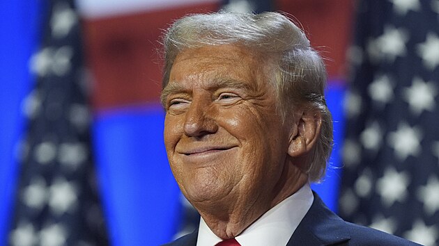 Donald Trump p�i svém prvním projevu po prezidentských volbách. (6. listopadu...
