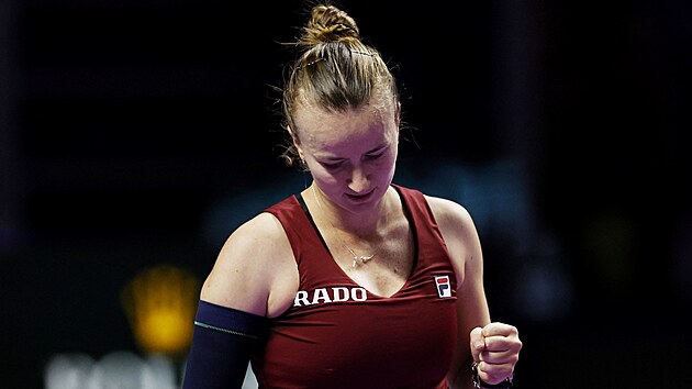 Barbora Krejkov se hecuje ve druhm zpase skupiny na Turnaji mistry v Rijdu.