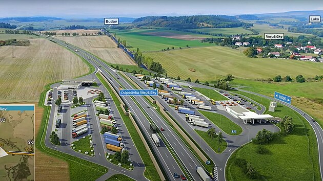Vizualizace plnovan podoby odpovky u Veruiek na Karlovarsku. Bude soust chystanho seku D6 mezi Knnicemi a Boovem.