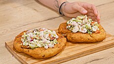 Dýové langoe sopaipillas a ceviche z tresky