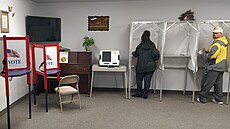 Volební místnost v Greencastlu v Pensylvánii (5. listopadu 2024)