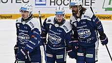 Kristián Pospíil, Adam Zboil a Peter Mueller z Komety Brno odjídjí z ledu...