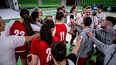 �eské basketbalistky po tréninku v Janov�.