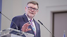 Tisková konference vlády k rozpotu R. Na snímku  hovoí ministr financí...