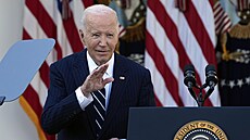 Dosluhující americký prezident Joe Biden pronáí první veejný projev od...