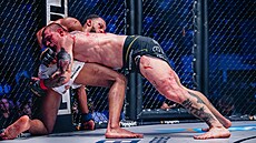 Robert Puka� alias Diamantový �ávo b�hem zápasu na Oktagonu 63 v Bratislav�