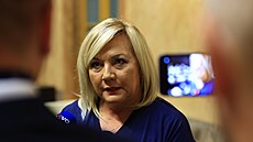 Poslankyn hnutí ANO Alena Schillerová u Ústavního soudu. (6. 11. 2024)