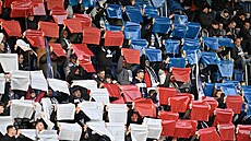 Fanouci Slovácka bhem utkání s Plzní.