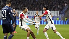 Gólová radost hrá�� Frankfurtu.