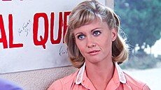 Olivia Newton-Johnová ve scén z filmu Pomáda (1978).