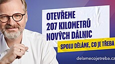 Kampa koalice SPOLU pro nadcházející snmovní volby s názvem Dláme, co je...
