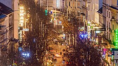 Rozsvícená Mariahilfer Strasse (11. listopadu 2022)