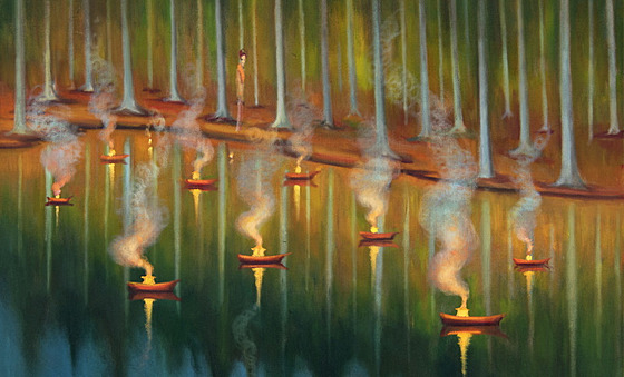 Malí� Jaroslav Vale�ka vydra�il sv�j obraz Lampiony �t�stí za 7 800 eur (zhruba...