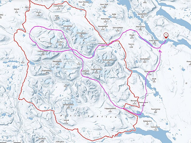 Trasa skrz Nrodn park Sarek