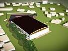 Vizualizace nov sportovn multifunkn haly v Jirkov.
