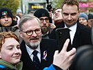 �esko si p�ipomíná výro�í sametové revoluce. Na snímku premiér Petr Fiala...