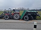 Mue pejel traktor, kdy zastavil kvli porue. (12. listopadu 2024)