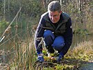Botanik Jan Ko�nar odhaduje v�skyt vz�cn� plavu�ky zaplavovan� u Blatin na...