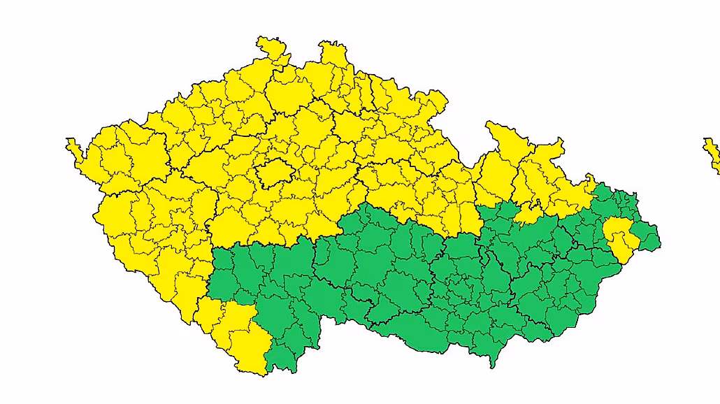 Výstraha meteorolog� p�ed silným v�trem platná od 19. do 20. listopadu 2024.