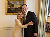 Giorgia Meloniová a Elon Musk (16. ervna 2023)