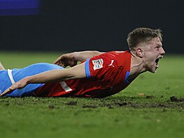 eský záloník Luká erv v euforii po návratu do elitní divize Ligy národ.