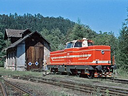 Karkulka T444.162 odpo�ívá p�ed výtopnou v Lede�ku po jízd� nostalgické...