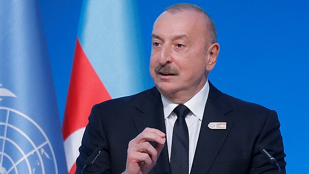zerbjdnsk prezident Ilham Alijev hovo na zahajovacm ceremonilu konference OSN o zmn klimatu COP29 v zerbjdnskm Baku. (12. listopadu 2024)