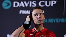 ADIÓS. Davis Cup na domácí �pan�lské p�d� je pro Rafaela Nadala vhodný okam�ik...