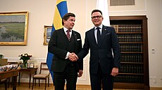 P�edseda �védského Riksdagu Andreas Norlén (vlevo) a mar�álek polského Sejmu...
