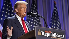 Zvolený prezident Donald Trump hovoří na setkání s republikánskou stranou ve...