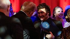 Zvolený americký prezident Donald Trump si potásá rukou s argentinským...