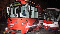 Ke srá�ce dvou tramvají do�lo v ned�li ve�er v Olomouci. Nehoda se obe�la bez...