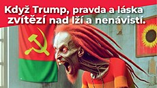 Vizuál, který za�alo pou�ívat opozi�ní hnutí SPD na sociálních sítích, zobrazuje dva mu�e s arabskými �átky a plastickou trhavino4