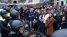 Nizozemská policie v Amsterdamu rozehnala propalestinskou demonstraci, které se...