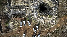 Vzdu�ný pohled na uzav�ený d�l v Jihoafrické republice, kde nelegáln� pracují...