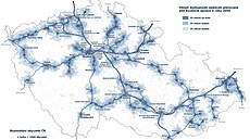 Správa �eleznic zpracovala mapu dostupnosti zastávek vysokorychlostních tratí.